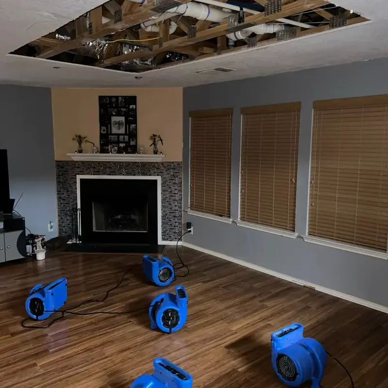 Water-damaged ceiling drywall in a Cypress, TX home