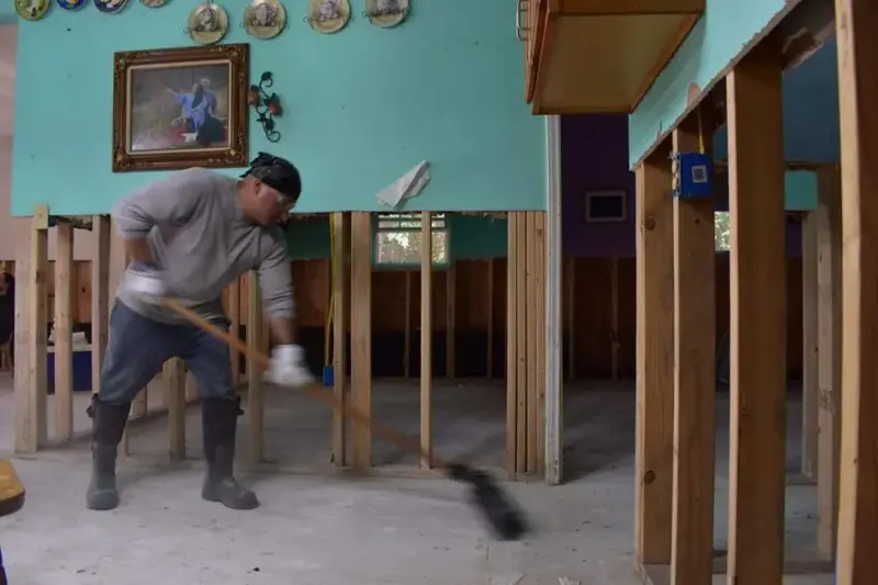 Floodwater inside a Cypress, TX home after heavy rain