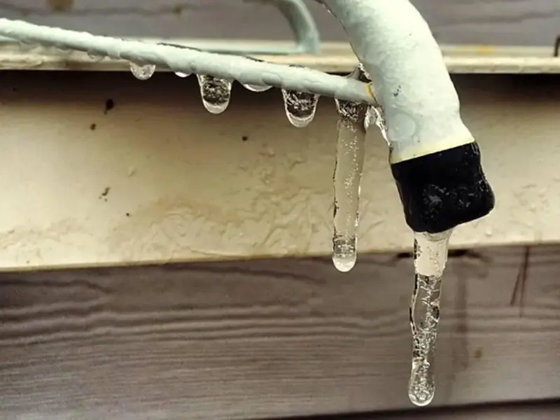 Frozen and split water pipe during a rare Cypress, TX hard freeze